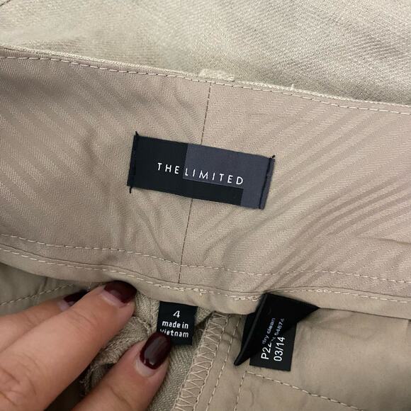 The Limited Women's 100% Linen Tan Straight Leg Trouser Pants Size 4 Midrise - Picture 5 of 13